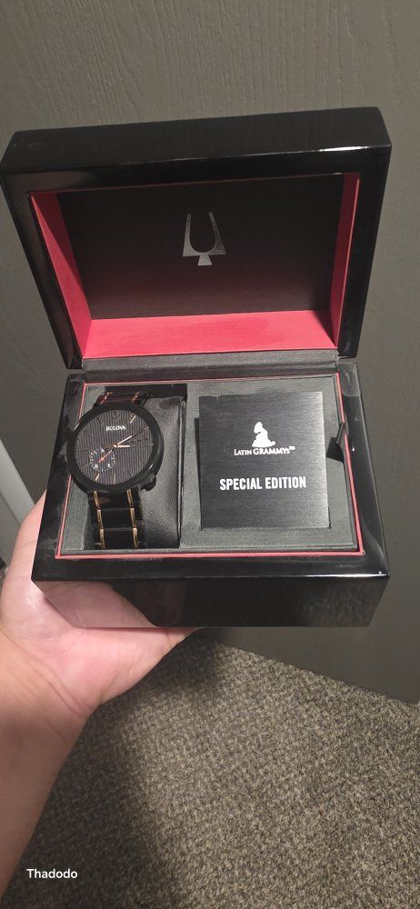 Bulova Latin Grammy Special Edition Black & Gold Tone Watch with Original Box 200 obo