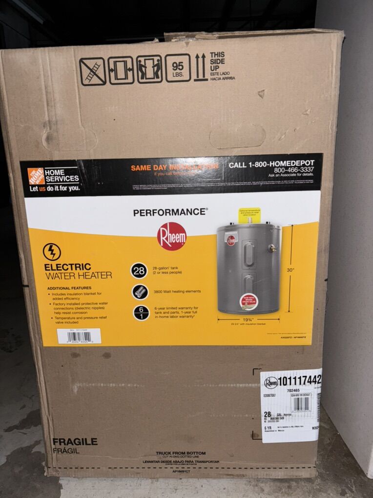 Rheem 28 Gallon Electric Water Heater
