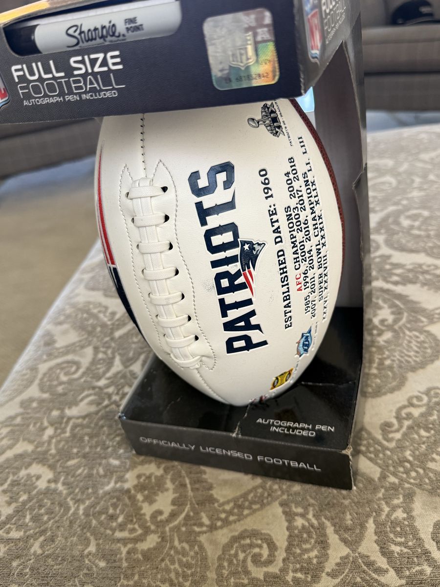 New England Patriots Full Size Autograph Football with Sharpie Pen (Signed by Kyle Van Noy)