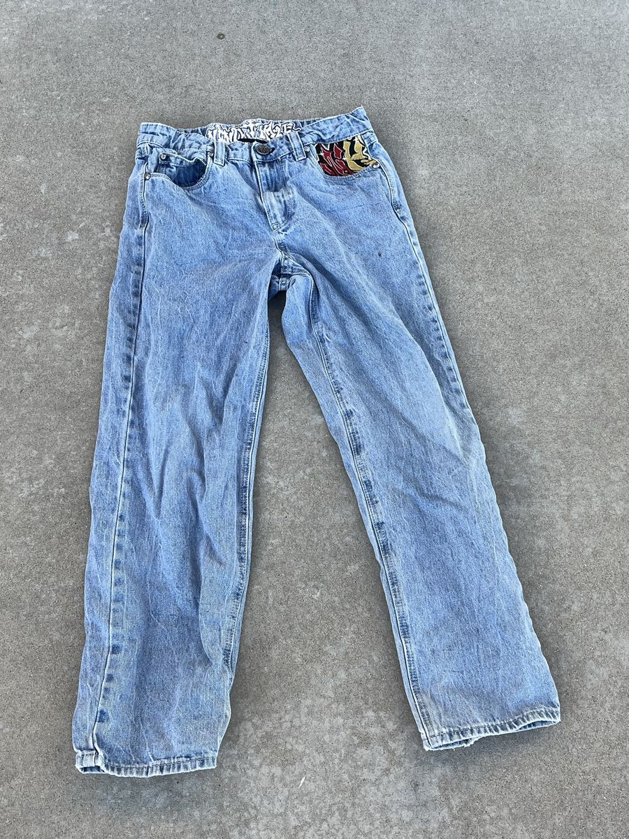 Ambush Light Wash Straight Leg Jeans with Dragon Embroidery size 27