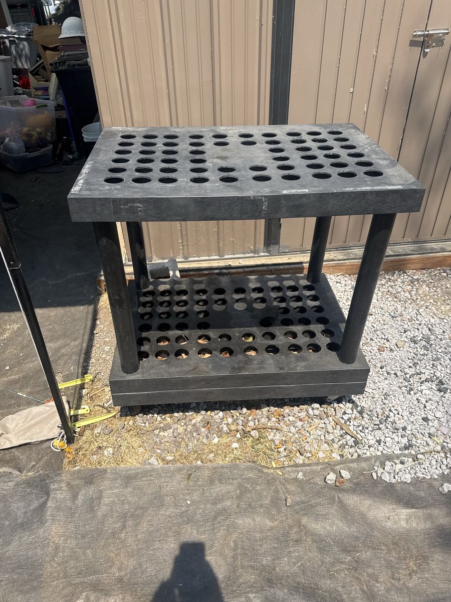 Rolling Heavy Duty Plastic Tool Utility Cart with Organizer Holes 2’x3’