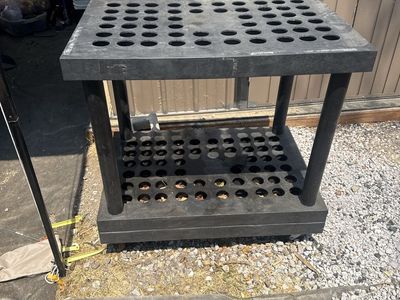 Rolling Heavy Duty Plastic Tool Utility Cart with Organizer Holes 2’x3’