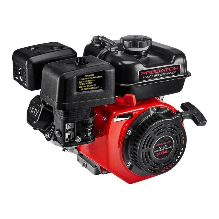 Brand New Predator 224cc Max Performance Gas Engine, Horizontal Shaft, 6.6 HP