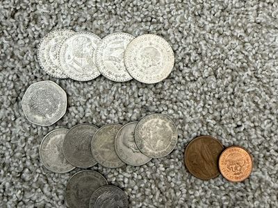 Assorted Mexican silver/copper/coins 1940s and more