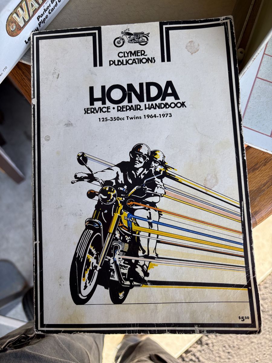 Vintage Honda motorcycle service manual  covers 1964-1973.  125cc - 350cc