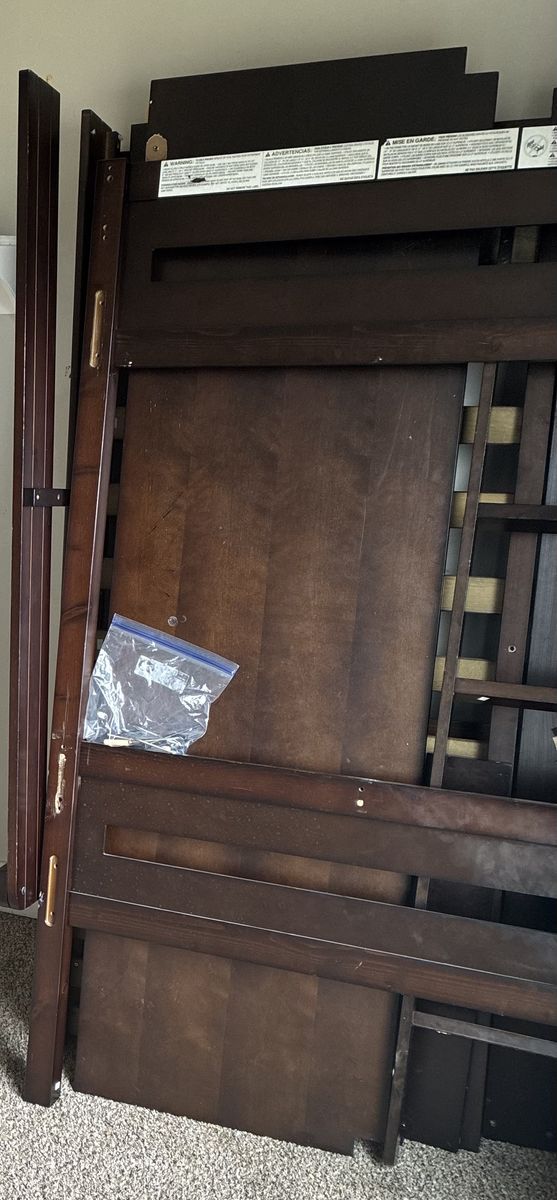 Twin size loft bed with desk