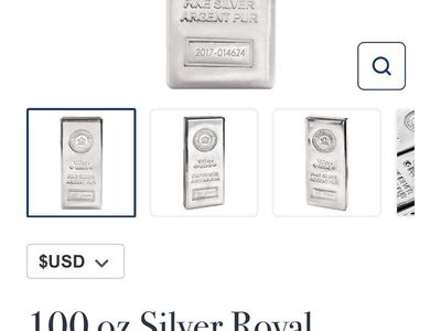 100oz Royal Canadian Silver bar