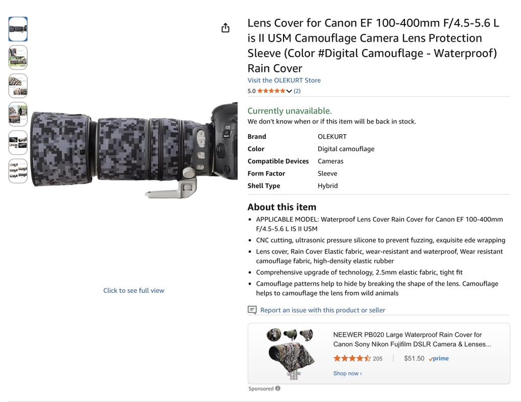 Waterproof Lens Cover