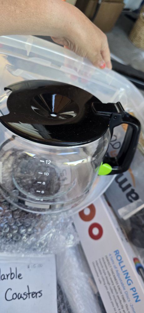 Coffee Carafe Glass 12 Cup Black Handle