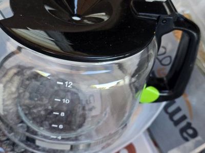 Coffee Carafe Glass 12 Cup Black Handle