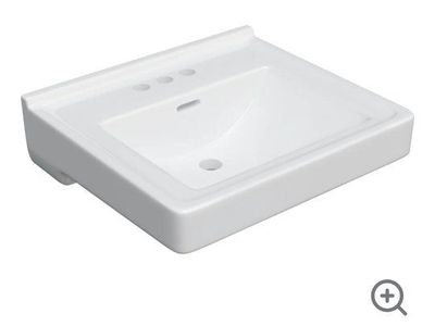 PROFLO PF5714WH 20" White Rectangular Vitreous China Wall Mount Bathroom Sink 3 Faucet Holes