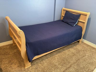 Twin Sleigh Bed and dresser