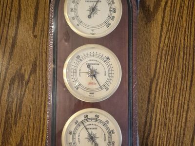 Sunbeam Decorative Weather Center: Thermometer, Barometer, Humidity Meter - New & American Made