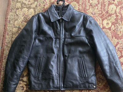 Wilsons Leather M Julian Black Leather Jacket Men's Size L Full Zip Quilted Lining