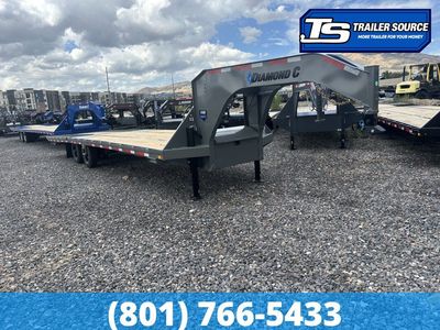 8.5x32 Diamond C FMAX-HDT 212 Gooseneck Hydraulic Dovetail Equipment Trailer - 25.9K GVWR - Hydraulic Jack(s), Winch Plate
