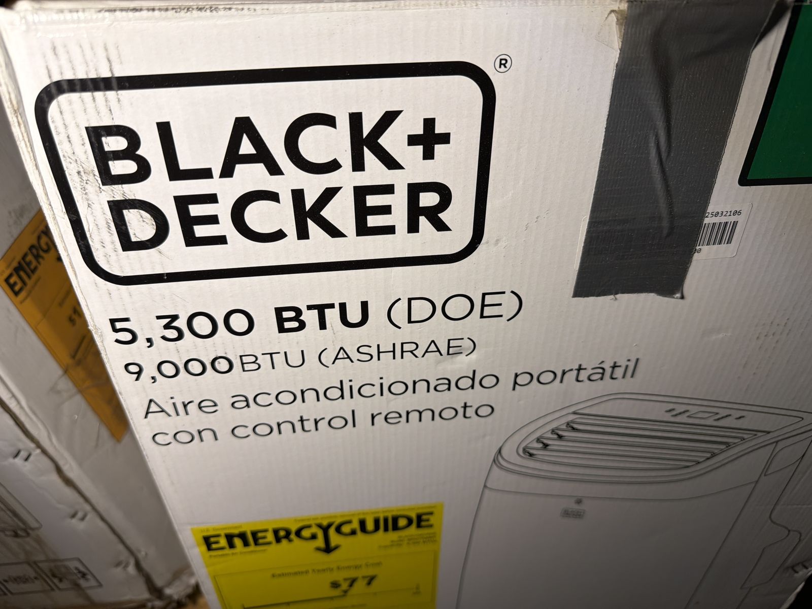 New In Box, Black And Decker, portable air conditioner with remote control