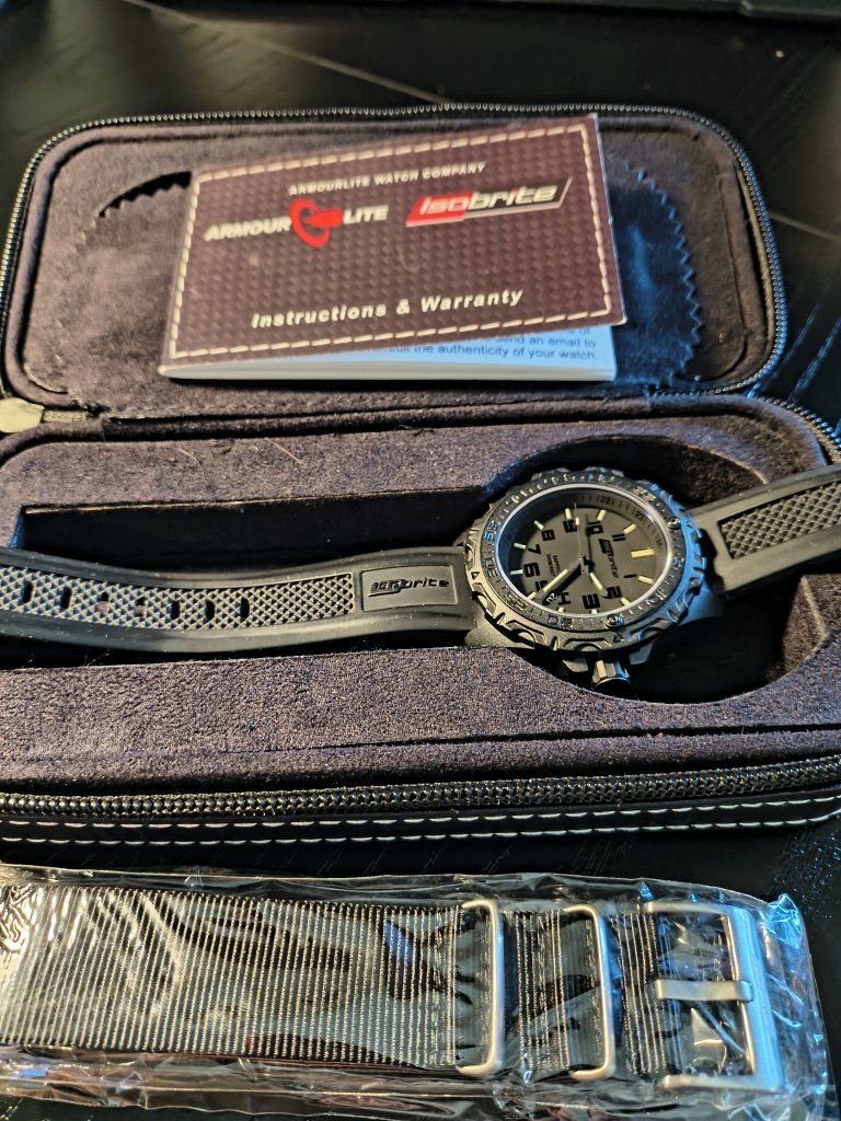 Isobrite T100 Tritium Chronograph Watch - Sapphire Crystal, Carbon Fiber, 200m Water Resist