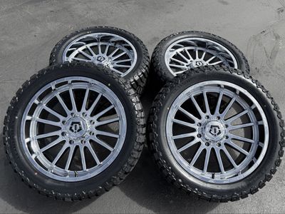 New Chrome TIS 567C 33x12.50r22 Terramax RT 8x180 Chevy Silverado 2500 3500 GMC 2011+ 3 Peak Snowflake Rated 567