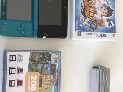 Nintendo 3ds, 208 ds games plus mods, yo Kai watch game, and charger.