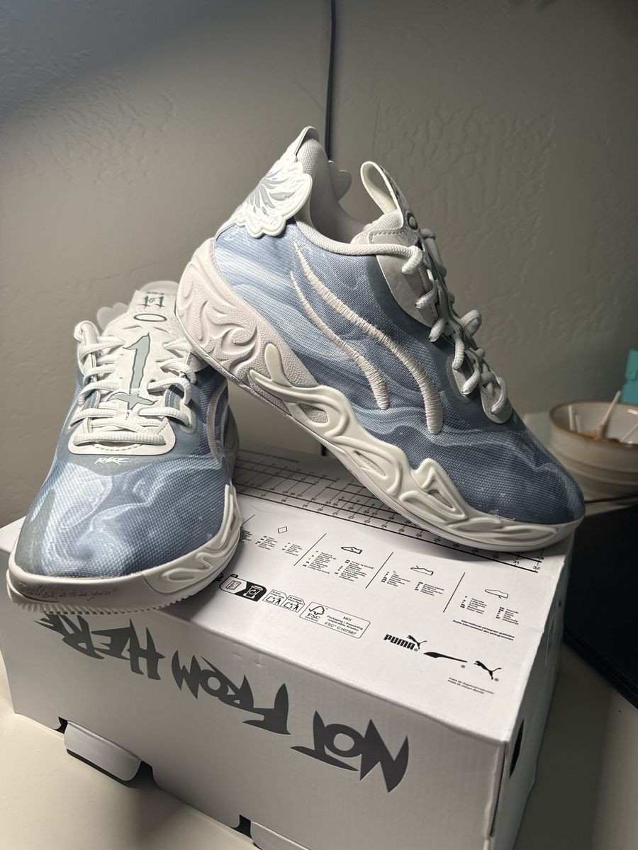 Puma MB.03 LaMelo Ball Blue White Basketball Sneakers Shoes with Box