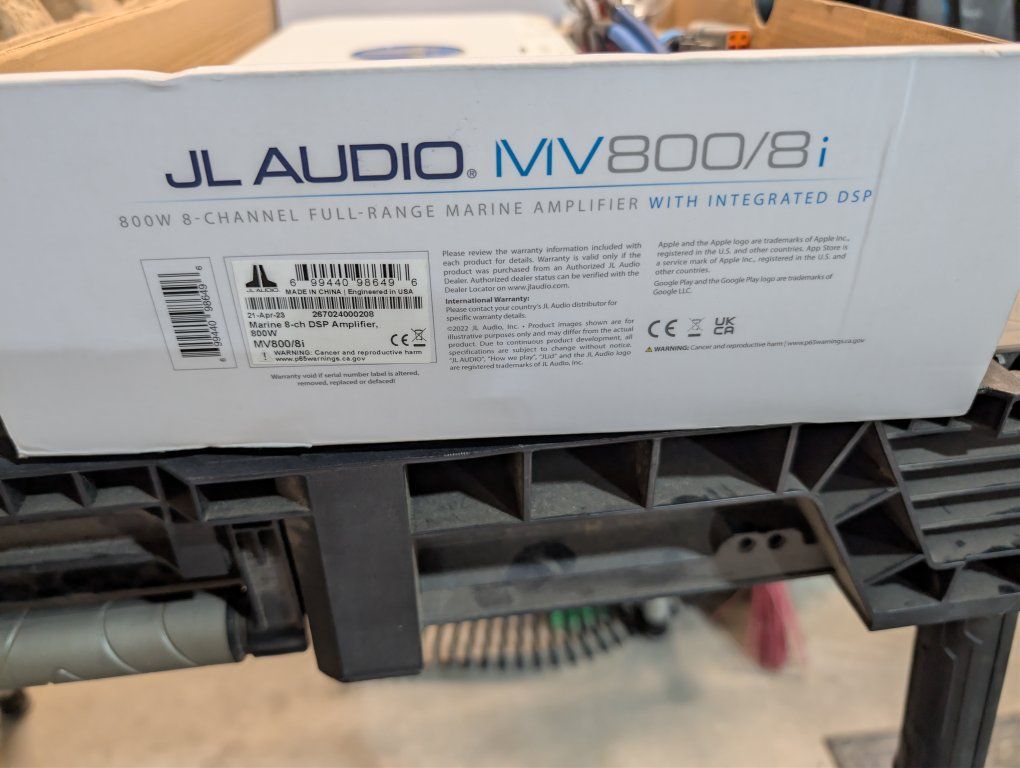 JL Audio MV800/8i 800W 8-Channel Full-Range Marine Amplifier with Integrated DSP