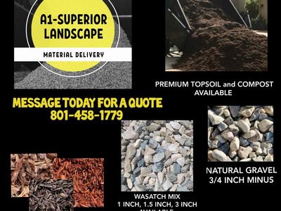 GRAVEL, DECORATIVE ROCK, TOPSOIL, COMPOST, MULCH