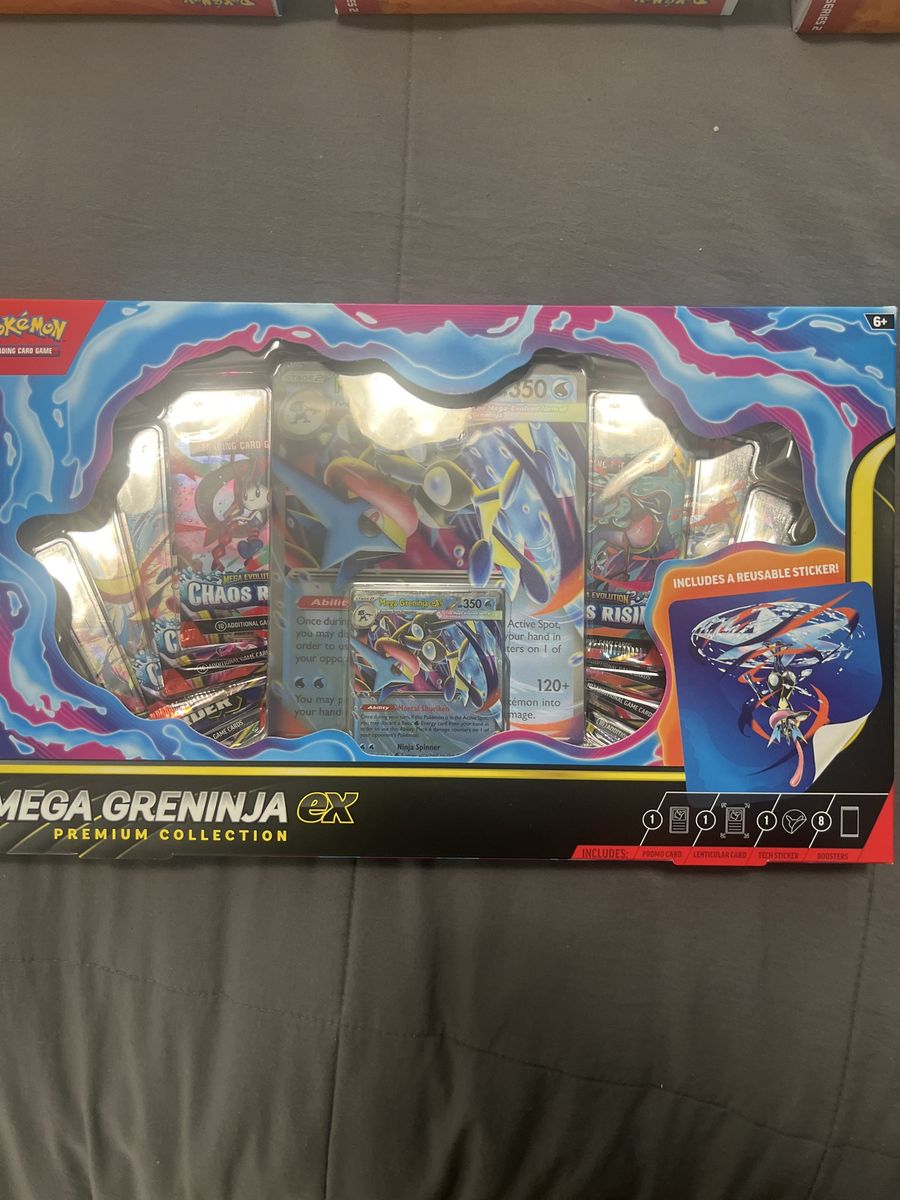 Pokemon TCG Mega Greninja EX Premium Collection Box - Promo, Lenticular, Sticker, Boosters