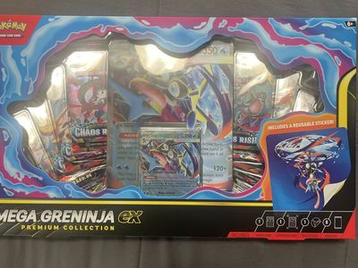 Pokemon TCG Mega Greninja EX Premium Collection Box - Promo, Lenticular, Sticker, Boosters