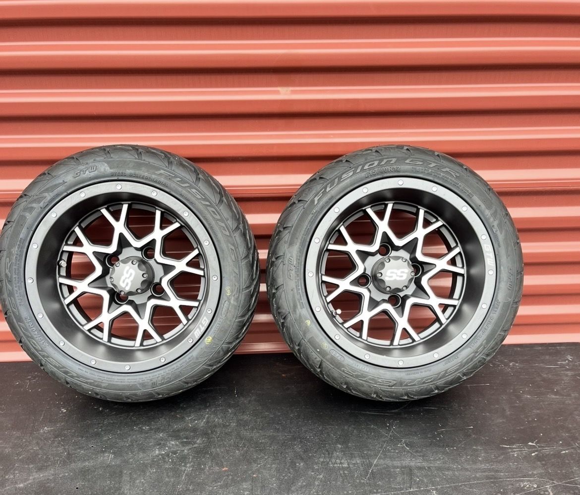 Two Fusion GTR 215/40 R 12 Golf Cart Tires New