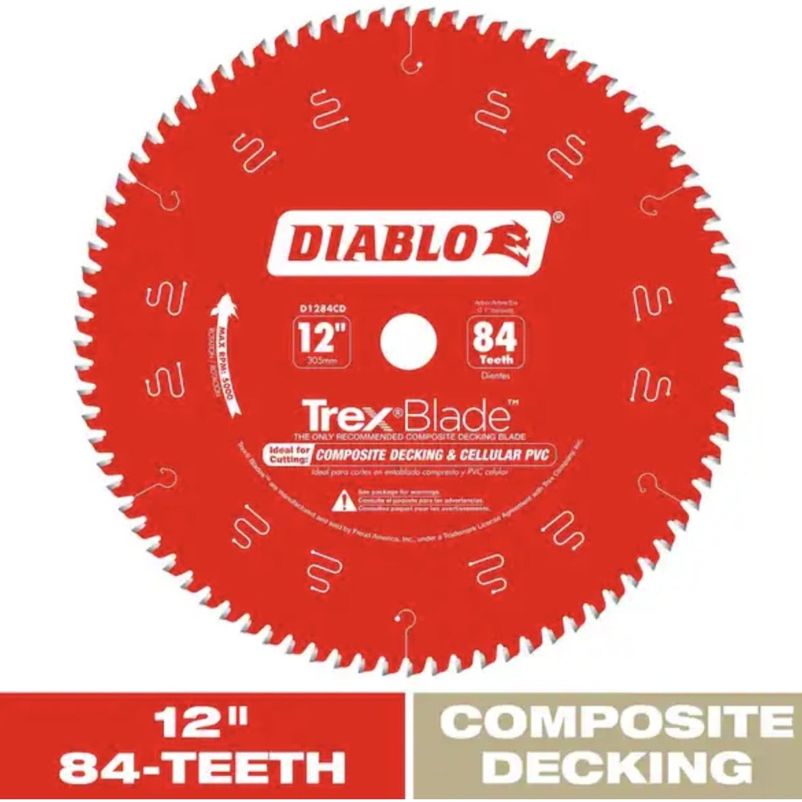 DIABLO 12in. x 84-Teeth TrexBlade Circular Saw Blade for Composites and Plastic