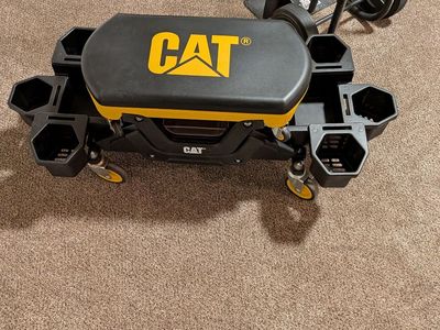 CAT Rolling Shop Seat with Tool Trays - Adjustable Height, Durable Construction