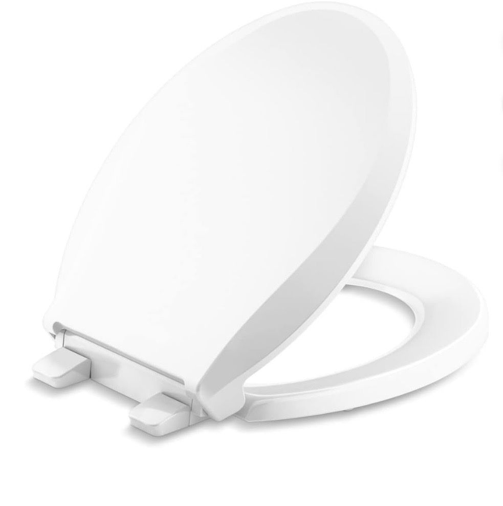 KOHLER Cachet Round-Front Toilet Seat, White, K-4636-0, Quiet-Close, Quick-Release
