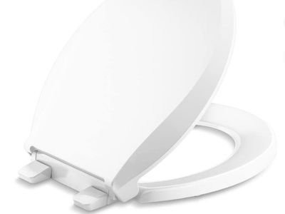 KOHLER Cachet Round-Front Toilet Seat, White, K-4636-0, Quiet-Close, Quick-Release