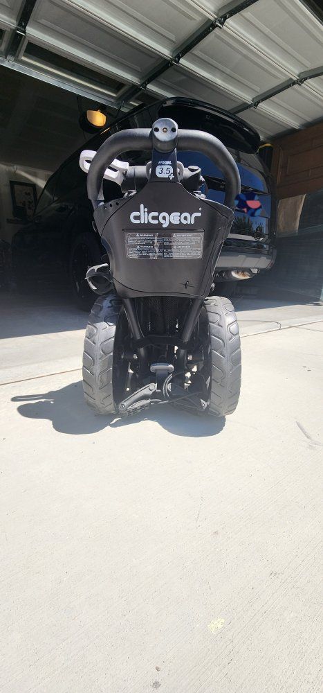 Clicgear Model 3.5+ Golf Push Cart - Black/Gray, 3-Wheel Design, Compact Folding