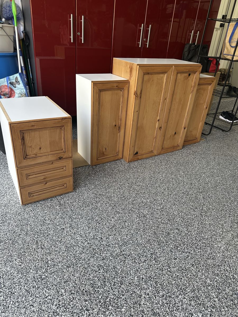 New - custom Knotty Alder cabinet set