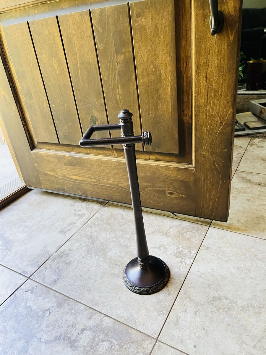 Freestanding Toilet Paper Holder Oil-Rubbed Bronze Finish Decorative Base