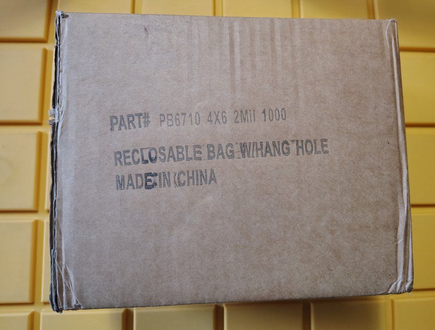 4" x 6" Zip Seal Reclosable 2Mil Plastic Top Lock Bags Hang Hole 1000 Count