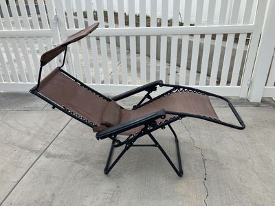 Reclining Outdoor Patio Lounge Chair with Overhead Sunshade