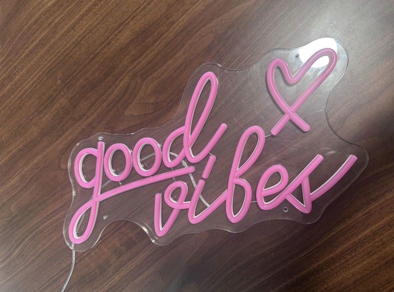 Pink "Good Vibes" Neon Sign 15 DOLLAR SALE