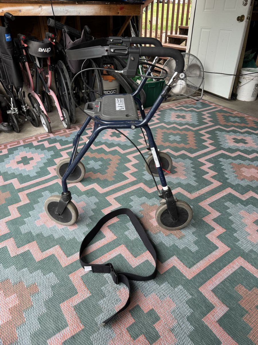 Dolomite Blue Rolling Walker Rollator with Seat and Backrest