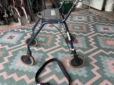 Dolomite Blue Rolling Walker Rollator with Seat and Backrest