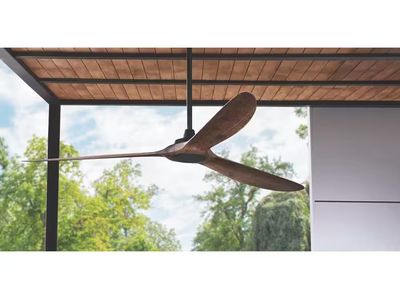 Home Decorators Collection Tager 72 in. Smart Indoor/Outdoor Matte Black with Whiskey Barrel Blades Ceiling Fan with Remote powe