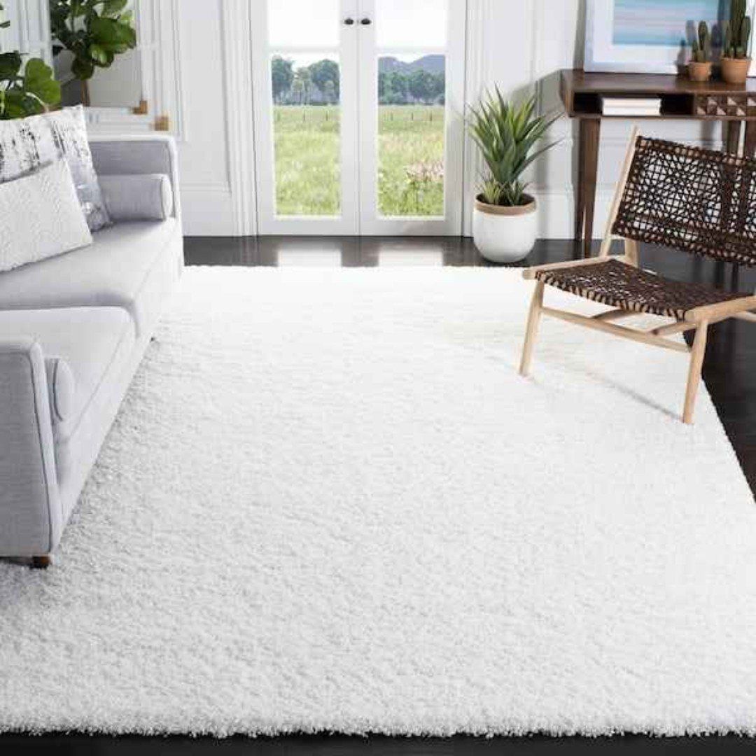 White Shag Area Rug 9'6"×13"