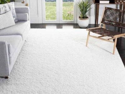 White Shag Area Rug 9'6"×13"