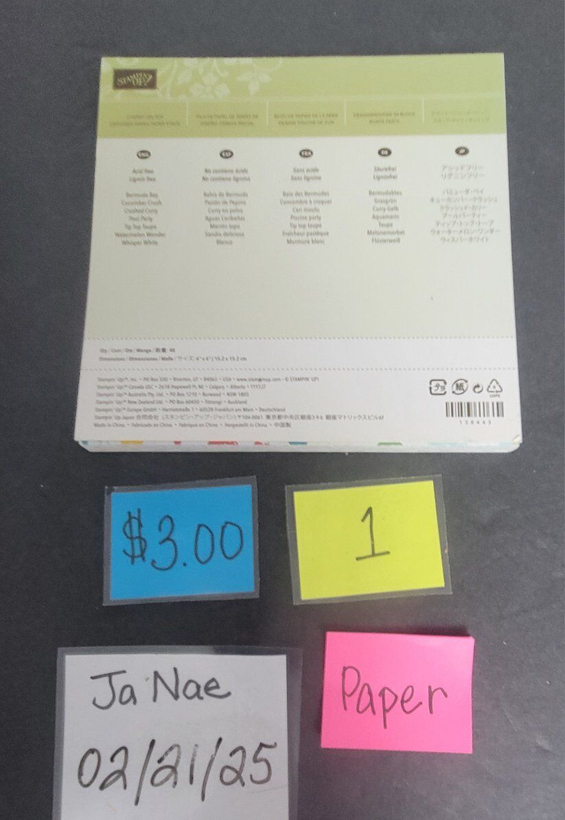 Stampin up 6x6 paper pad "Cherry On Top "