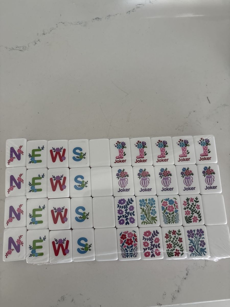 American Mahjong garden flower tiles lavender backs games