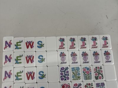American Mahjong garden flower tiles lavender backs games
