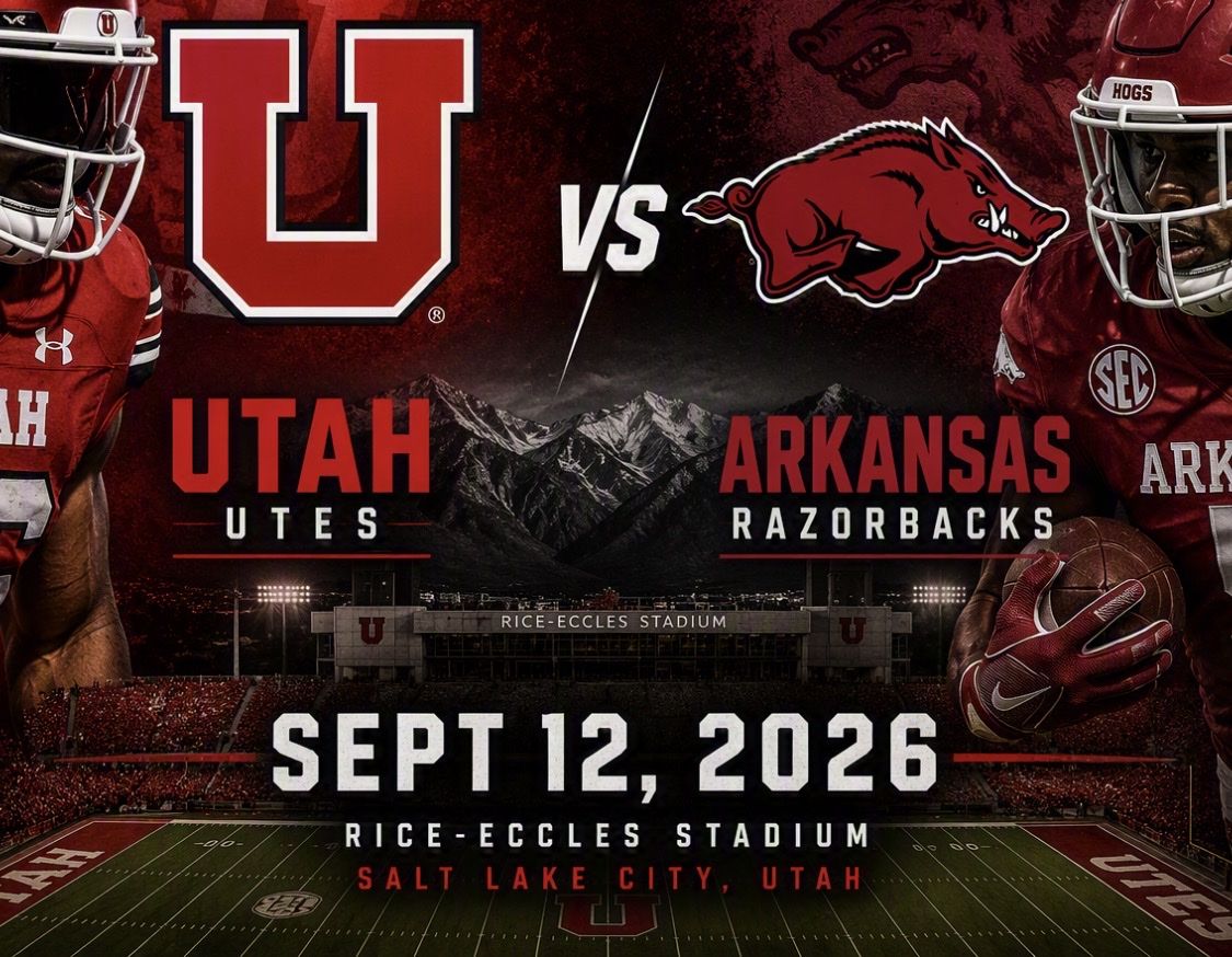 (3) Utah Utes vs Arkansas Razorbacks Football Tickets - Sept 12, 2026.