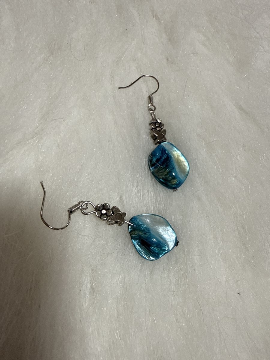 Blue Stone/ Shell Earrings