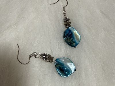 Blue Stone/ Shell Earrings